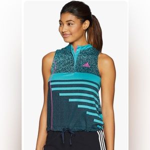 ADIDAS Seasonal Tank Top Aqua Hot Pink Gray CY8808 Active Women's M